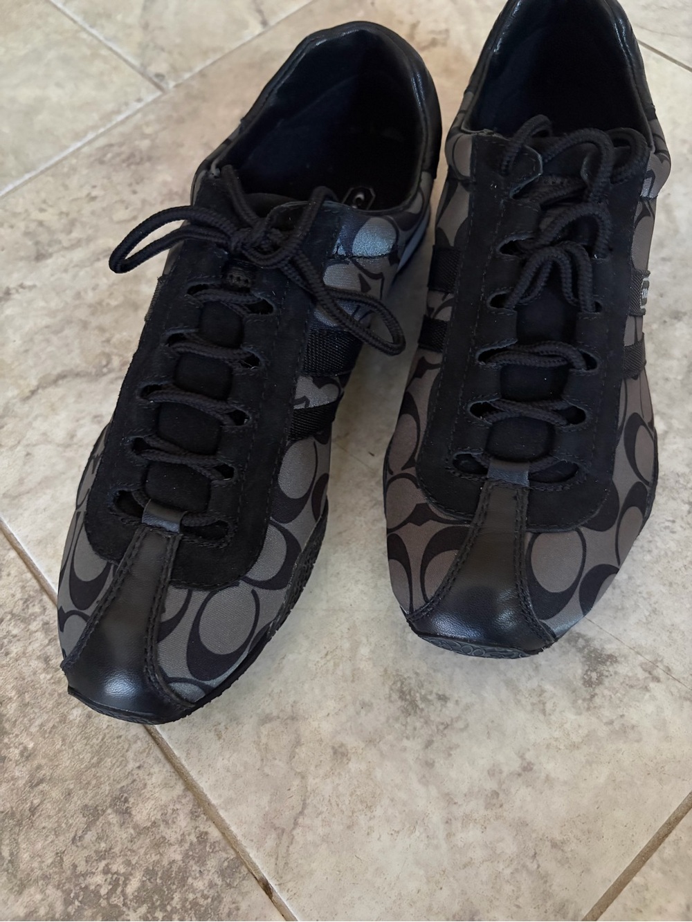 Coach Kate 12cm Nylon/Suede Sneakers - Black